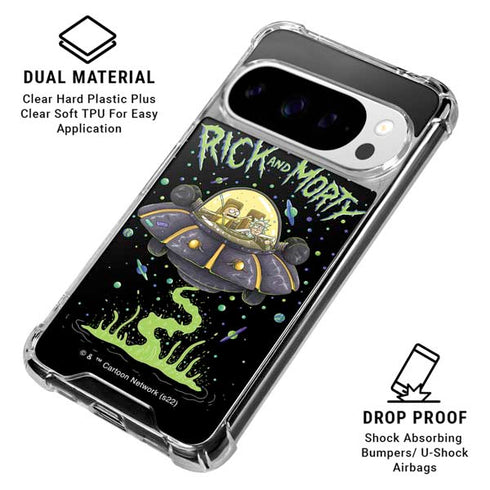 Adult Swim Rick and Morty Spaceship Google Pixel 10 Pro XL Clear Case